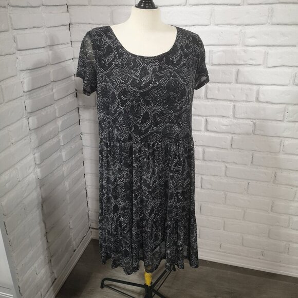 Jane and Delancey Dresses & Skirts - Jane & Delancy Ladies Size Large Black & Grey Pattern Short Sleeves Flowy Dress